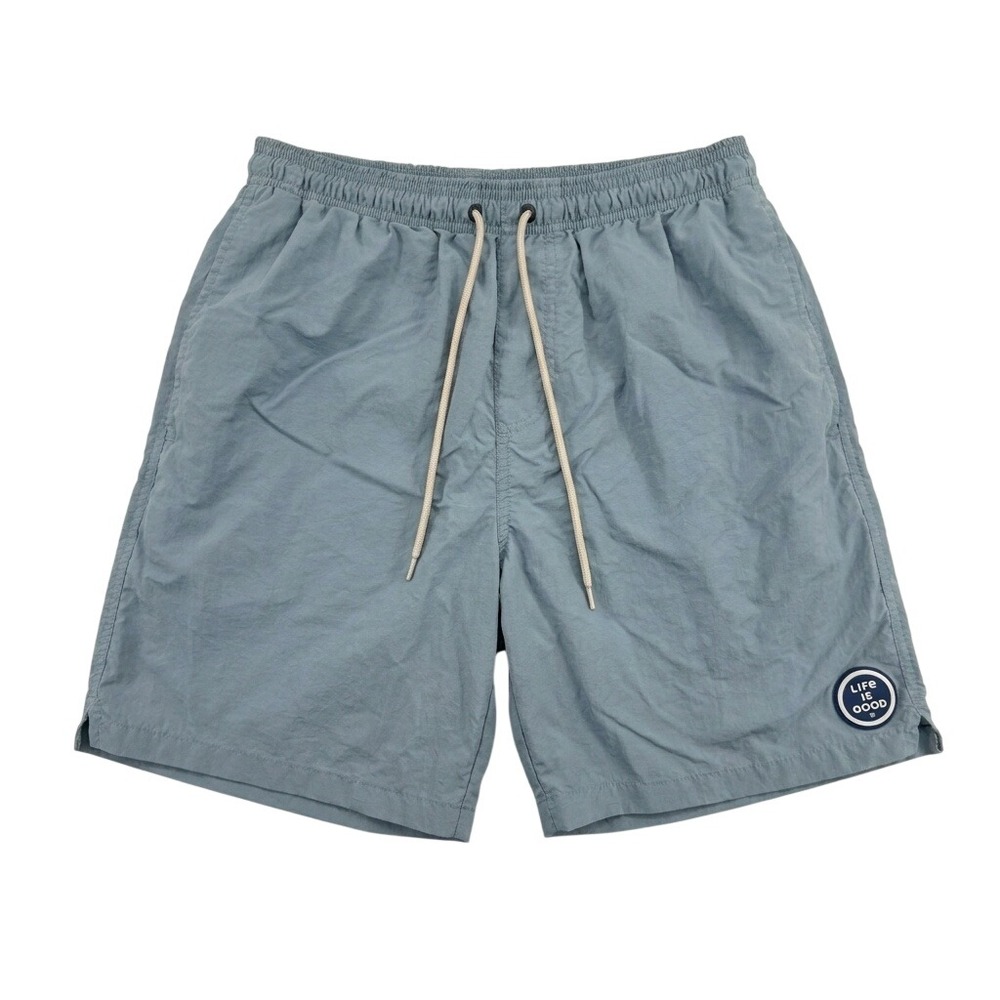 Life is Good Mens Swim Trunks Blue Gray Mesh Lined‎ Board Shorts Small